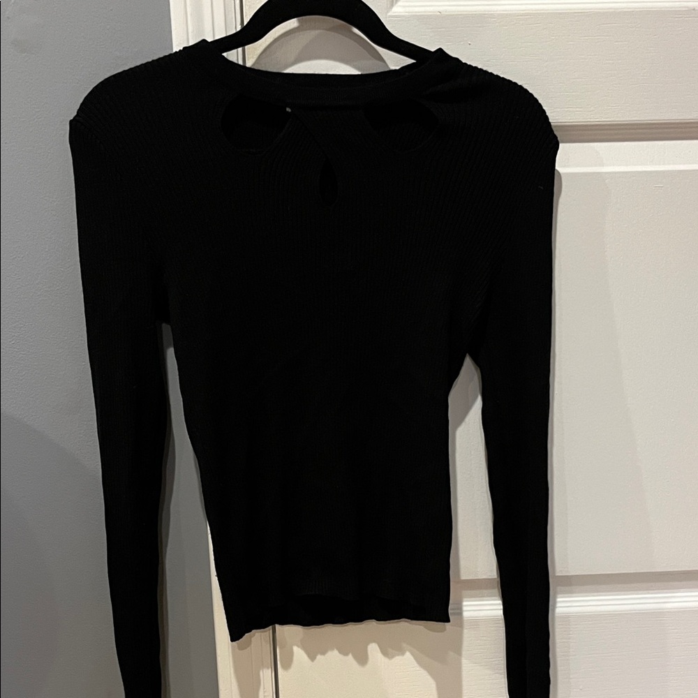 Chic Black Long Sleeve Women's Top